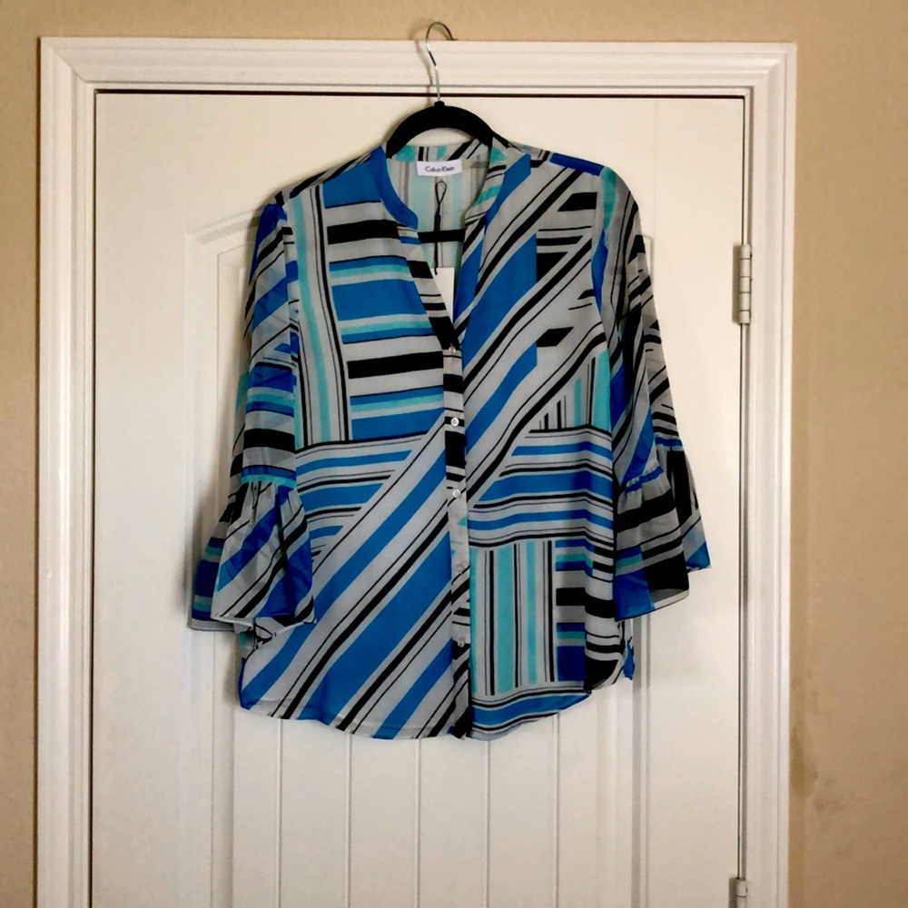 CALVIN KLEIN Striped Blouse 💕